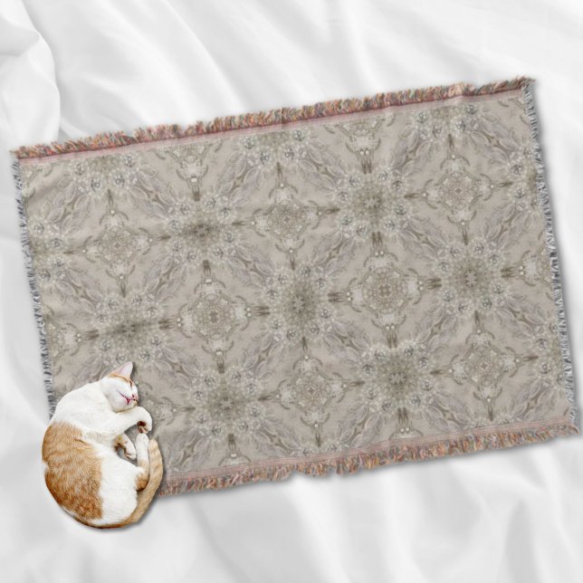 modern vintage paris mode elegant grått beige filt (modern vintage paris fashion elegant gray beige throw blanket)