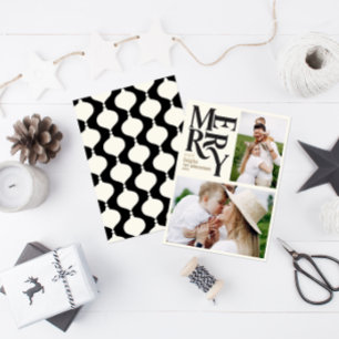 Modern vintage retro Chritsmas black guld foto an Meddelande