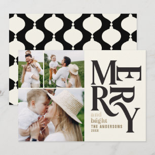 Modern vintage retro Chritsmas Black guld Meddelande