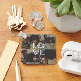 Modern Vintage Retro Kärlek Typografi 4 foto Nyckelring