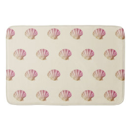 Modern Vintage Rosa Red Snäckas on Beige Cream Badrumsmatta