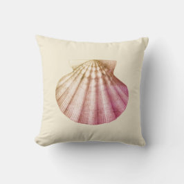 Modern Vintage Rosa Snäcka på Cream Beige Kudde