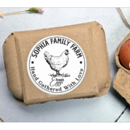 Modern Vintage Round Personlig Farm Owner Namn Runt Klistermärke