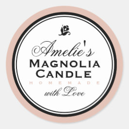 MODERN VINTAGE SALMON | PERSONLIG STICKER RUNT KLISTERMÄRKE