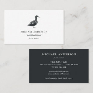 Modern Vintage Simple Anka Farm Owner Black White Visitkort
