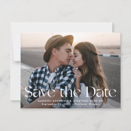 Modern Vintage som låter fotospara datum Magnetisk Inbjudningskort