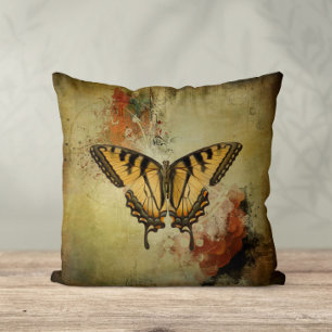 Modern Vintage Swallowtail Butterfly Kudde