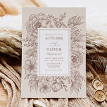 Modern Vintage Terracotta Blommigt Bröllop Inbjudningar<br><div class="desc">Vi presenterar vår vackra,  minimalistiska bröllopsinbjudan! Den här designen har vintage botaniska blommigtar och modern text blandad med snyggtens kalligrafi. Färg-programmet är en jordisk terracotta,  bränd orange och taupe. Denna inbjudan är perfekt för par som tittar för en modern tvist på ett klassiskt stil.</div>
