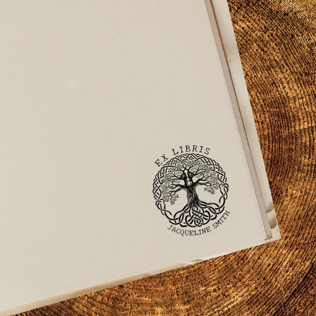 Modern Vintage Träd, Ex Libris Bok Stämpel (Skapare uppladdad)