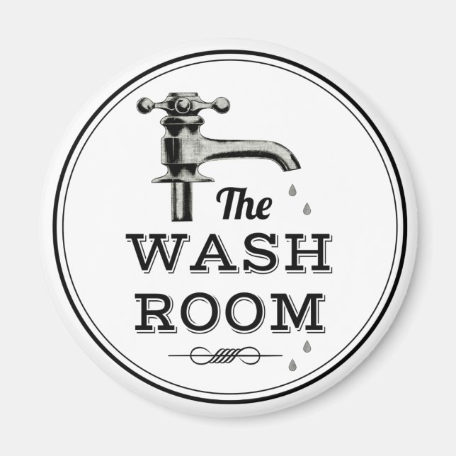 Modern Vintage Tvättar rumsdrivningsfack Magnet (Framsidan)