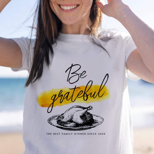 Modern Vintage Var Tacksam Thanksgiving Kalkon T Shirt (Skapare uppladdad)
