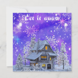 Modern Vintage Winter Snöflingor House Kort