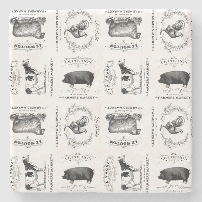 modern vintagefranskboskap stenunderlägg (Framsidan)