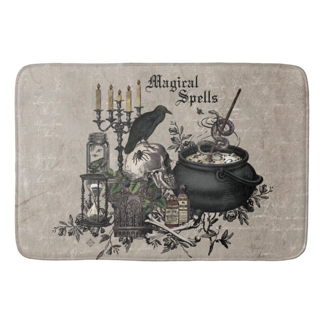 Modern vintageHalloween skalle Badrumsmatta (Framsidan)