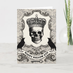 Modern vintageHalloween skalle Kort