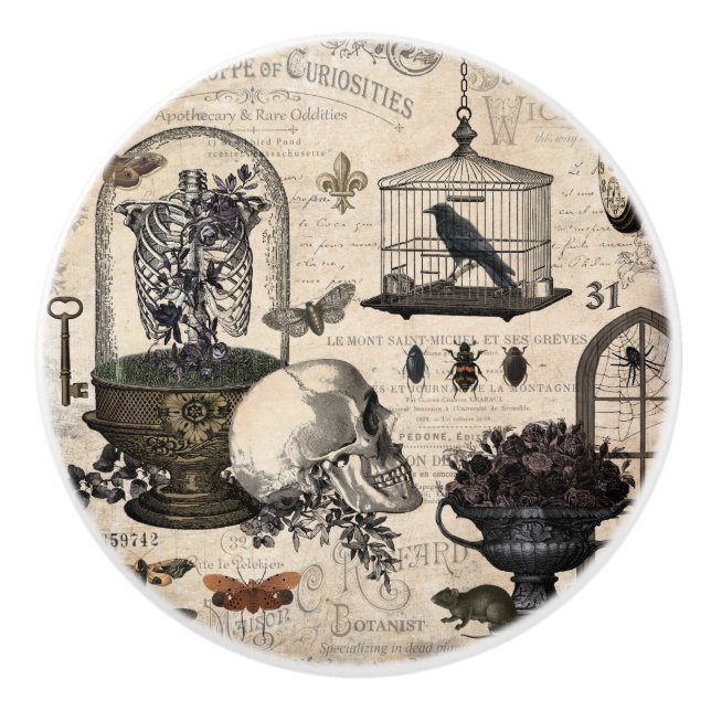 Modern vintageHalloween trädgård Knopp (Framsidan)