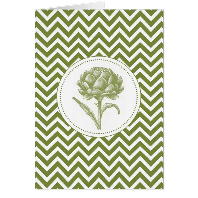 modern vintagekronärtskocka hälsningskort (Framsidan)