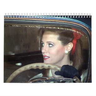 Modern vintagekvinnaKALENDER Kalender