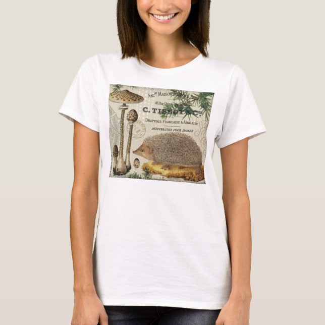 modern vintageskogsmarkigelkott t-shirt (Framsida)