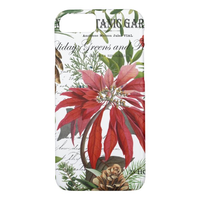 Modern vintagewintergardenblommigt Case-Mate iPhone skal (Baksida)