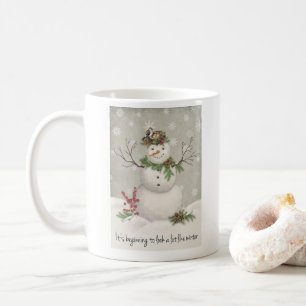 modern vintagewintergardensnögubbe kaffemugg
