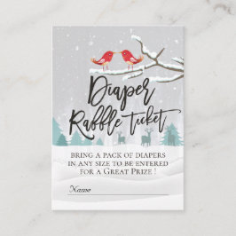 Modern vinter Baby Shower Diaper Raffle Biljett Tilläggskort