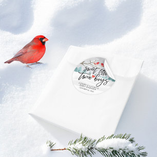 Modern Vinter Baby Shower Sweet Little Twin Boys Runt Klistermärke