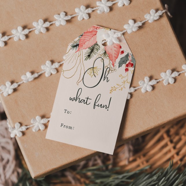 Modern vinter-Blommigt Oh What Roligt to and from Presentetikett (Skapare uppladdad)