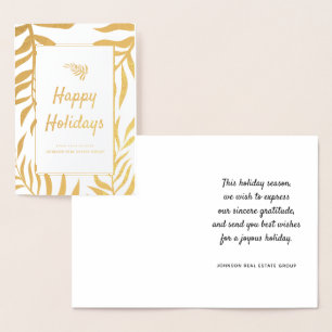 Modern vinter Foliage Holiday Greetings Folierat Kort