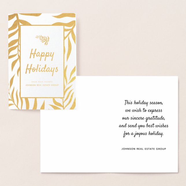 Modern vinter Foliage | Holiday Greetings Folierat Kort (Display)