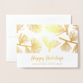 Modern vinter Foliage | Holiday Greetings Folierat Kort