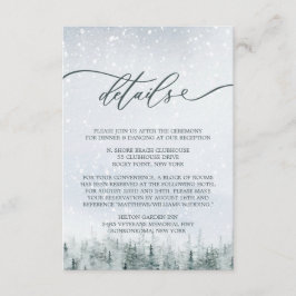 Modern vinter skog bröllop elegans tilläggskort