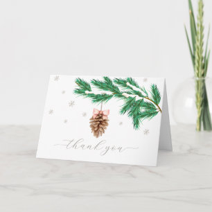 Modern vinter snöflinga tallkotte Baby Shower Tack Kort