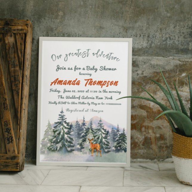 Modern vinter - vår Underbarare Äventyr-babydusch Inbjudningar (Skapare uppladdad)