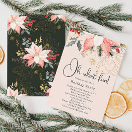 Modern vinterblomma jul - Åh, vilken rolig fest Inbjudningar