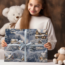 Modern vinterby, vit jul