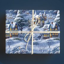 Modern vinterby, vit jul