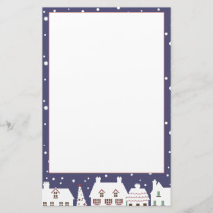 Modern vinterhus jul Snö Brevpapper