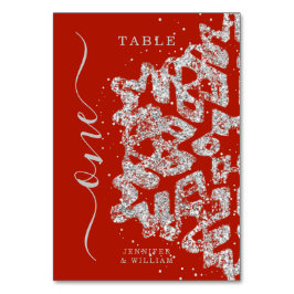 Modern vinterjul, Bröllop Silver Röda Helgdag Bordsnummer