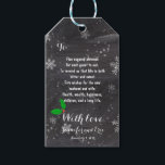 Modern vinterkartong för snöflingor 3 presentetikett<br><div class="desc">Skicka din bröllopsförmån med den här moderna vinterkritan i snöflingor till en märkre,  Snyggt,  elegant och den ursprungliga svarta ritytan med vit snöflingor-bakgrund. En perfekt för svartvit elegant bröllop-tema för vinterhögland,  bröllop-jultema.Texten är helt och hållet anpassade.Anpassa till namn och bröllop</div>