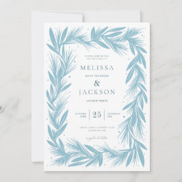 Modern vinterkrans Ram Bröllop Inbjudningar