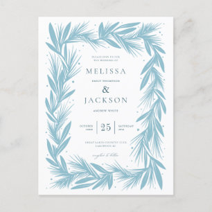 Modern vinterkrans Ram Bröllop Vykort