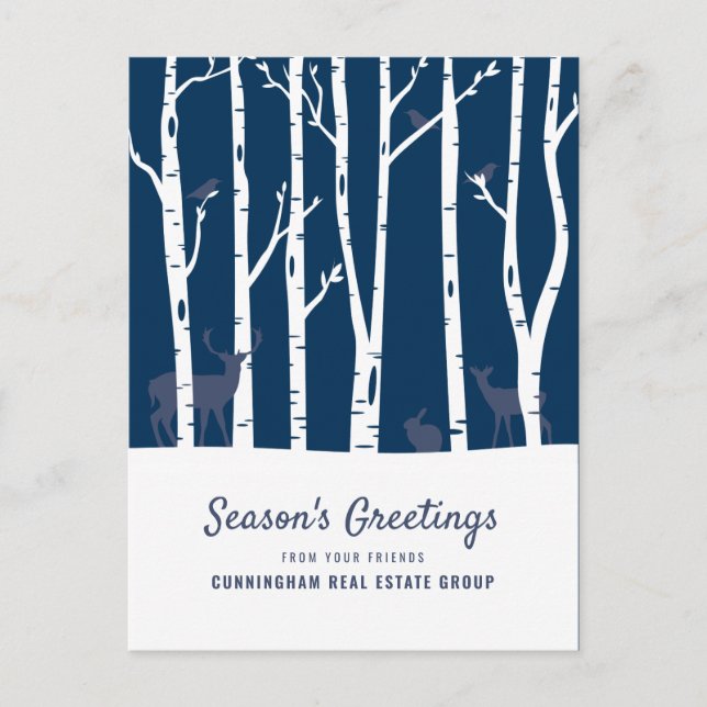 Modern vinterskog | Säsongens hälsningar Helg Vykort (Framsida)