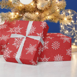 Modern vintersnöflingor Jul Red Helgdag Presentpapper