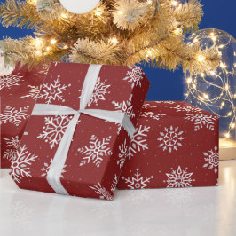 Modern vintersnöflingor, Mörk Julrött Helgdag Presentpapper