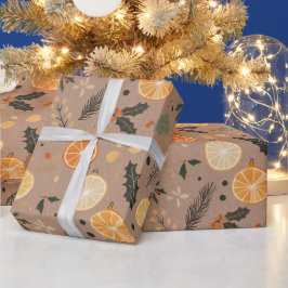 Modern vintertorr citrus kraft presentpapper