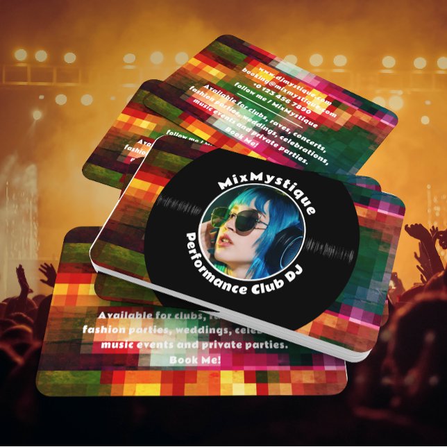 Modern Vinyl Record DJ Photo Visitkort (Skapare uppladdad)