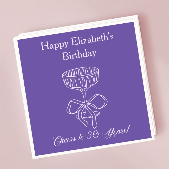 Modern "Violet Cheers" till 30 år gamla "Napkins" Pappersservett (Skapare uppladdad)