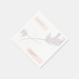 Modern Violet Lavender och Peach Färg Bröllop Pappersservett