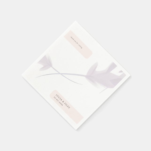 Modern Violet Lavender och Peach Färg Bröllop Pappersservett (Hörn)